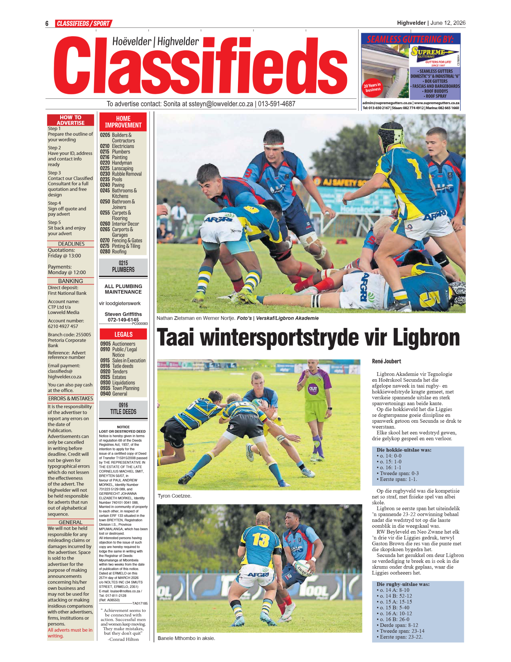 Highvelder Newspaper 12 June 2026 page 6