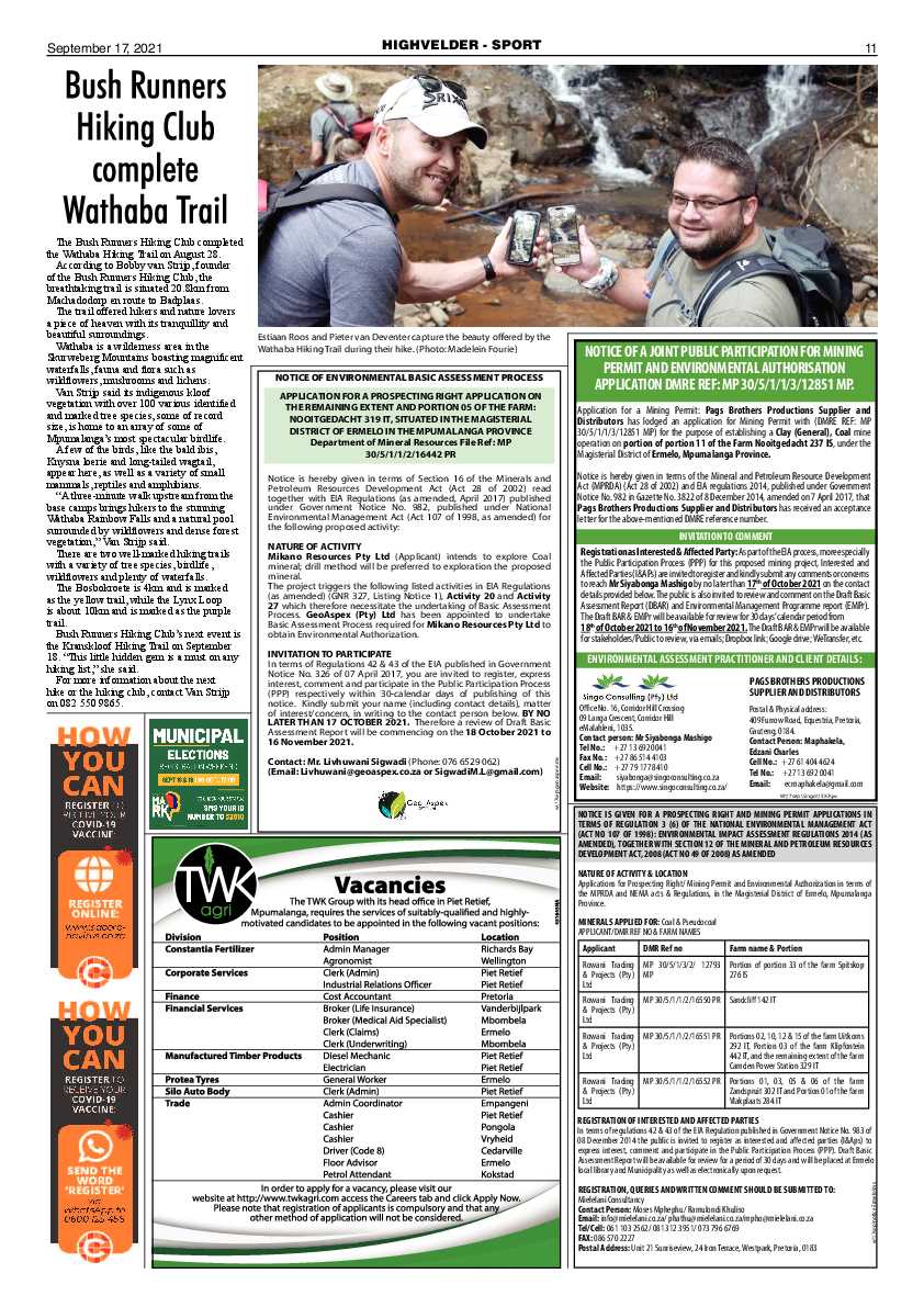 Highvelder Newspaper 17 September 2021 page 11