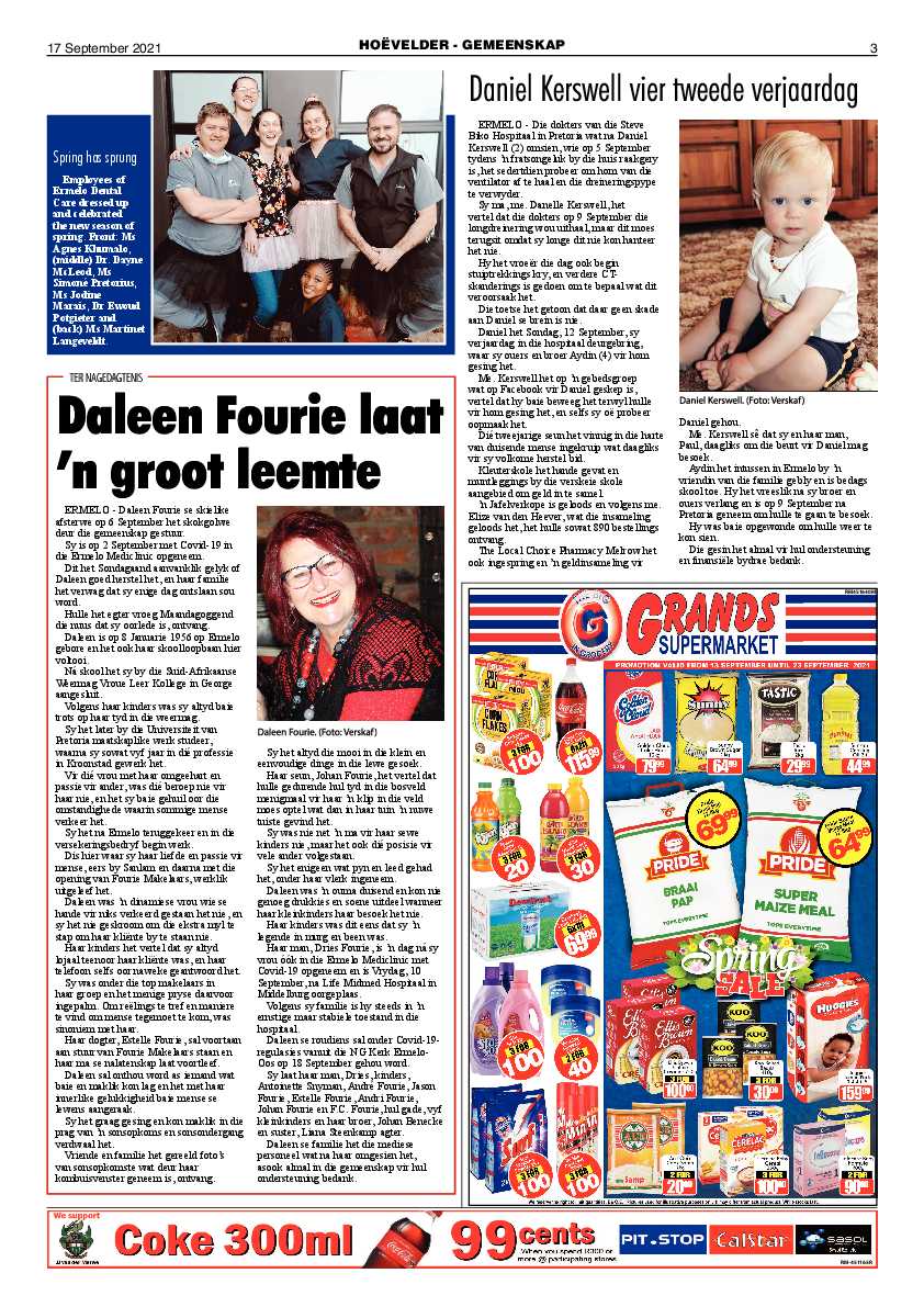Highvelder Newspaper 17 September 2021 page 3