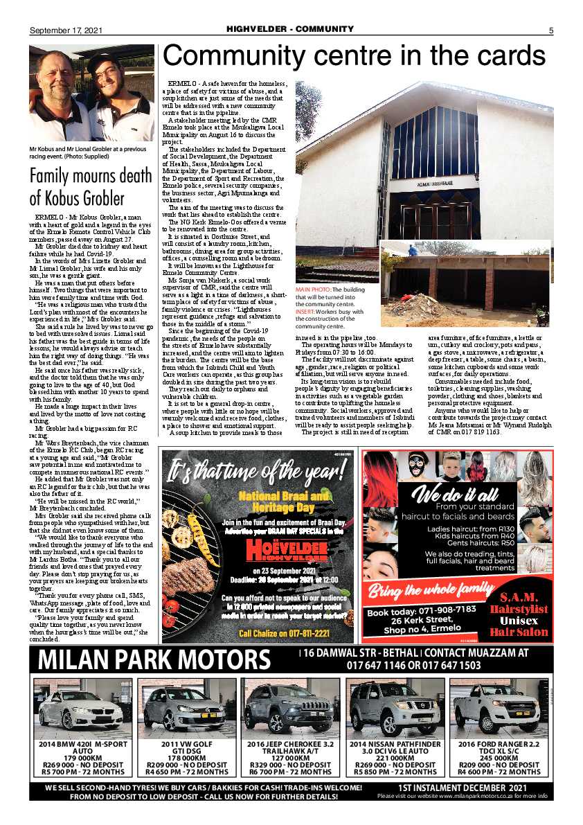 Highvelder Newspaper 17 September 2021 page 5
