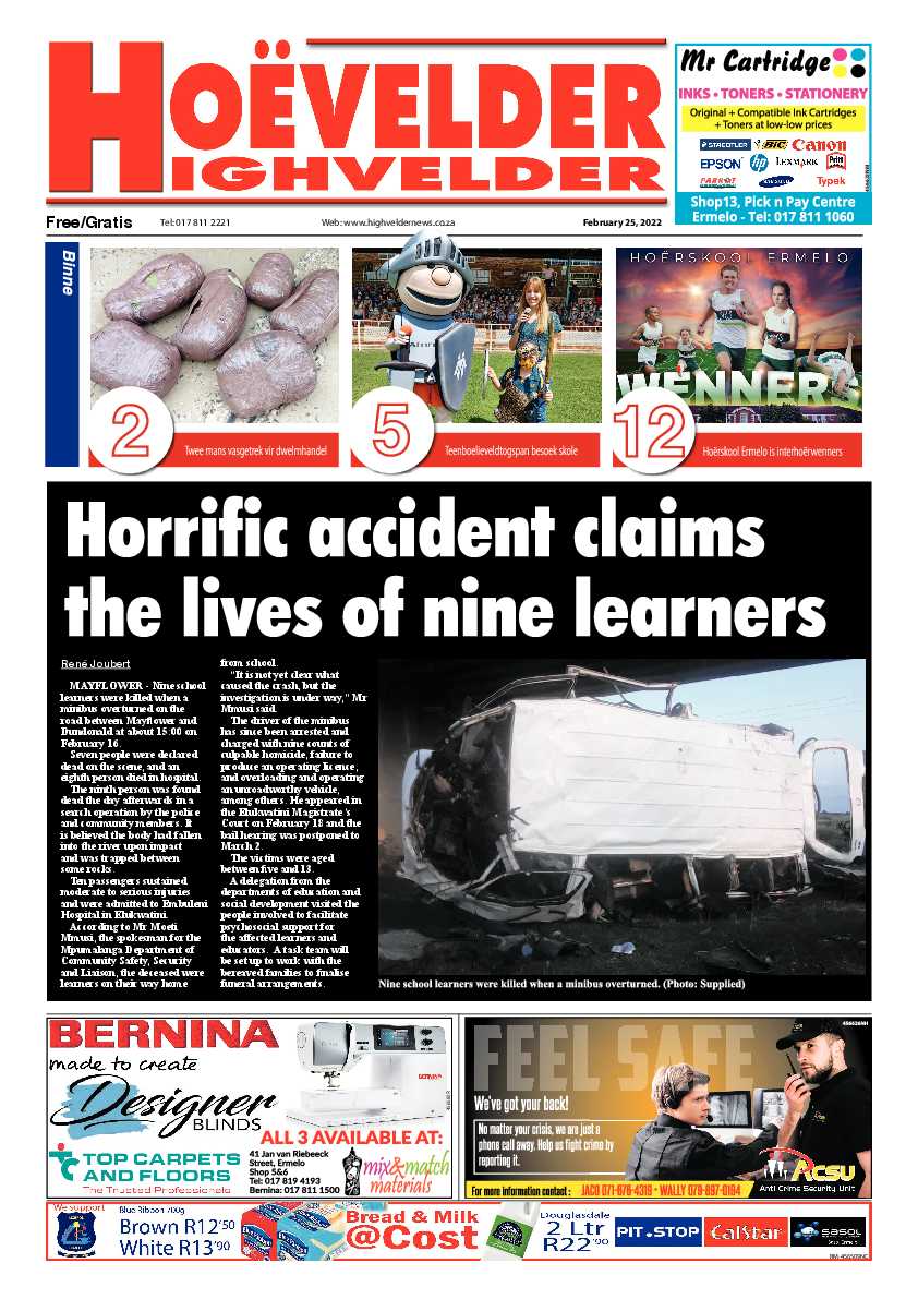 Highvelder Newspaper 25 February 2022 page 1