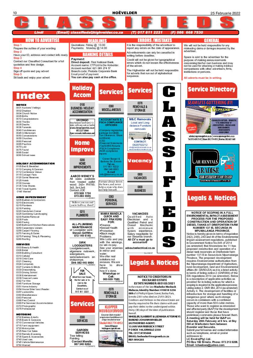 Highvelder Newspaper 25 February 2022 page 10