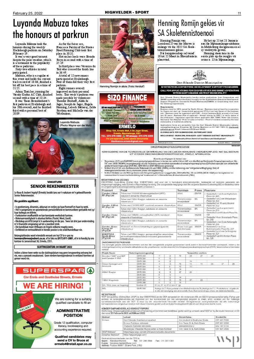 Highvelder Newspaper 25 February 2022 page 11
