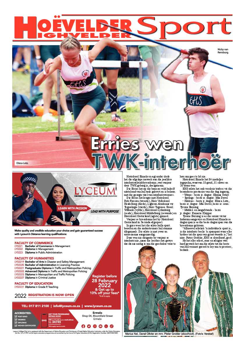 Highvelder Newspaper 25 February 2022 page 12