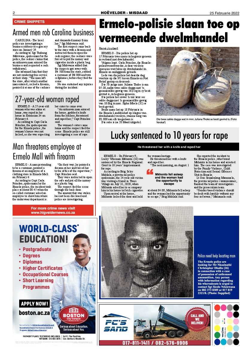 Highvelder Newspaper 25 February 2022 page 2