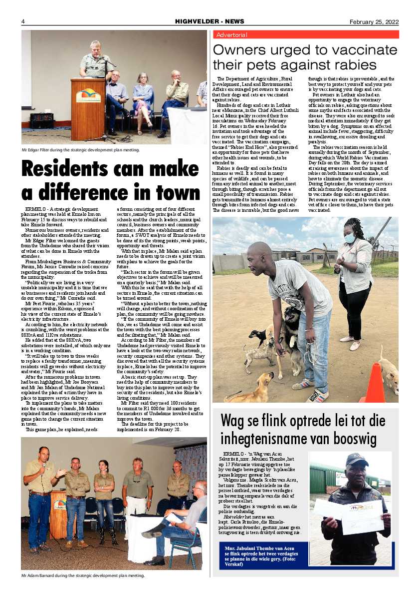 Highvelder Newspaper 25 February 2022 page 4