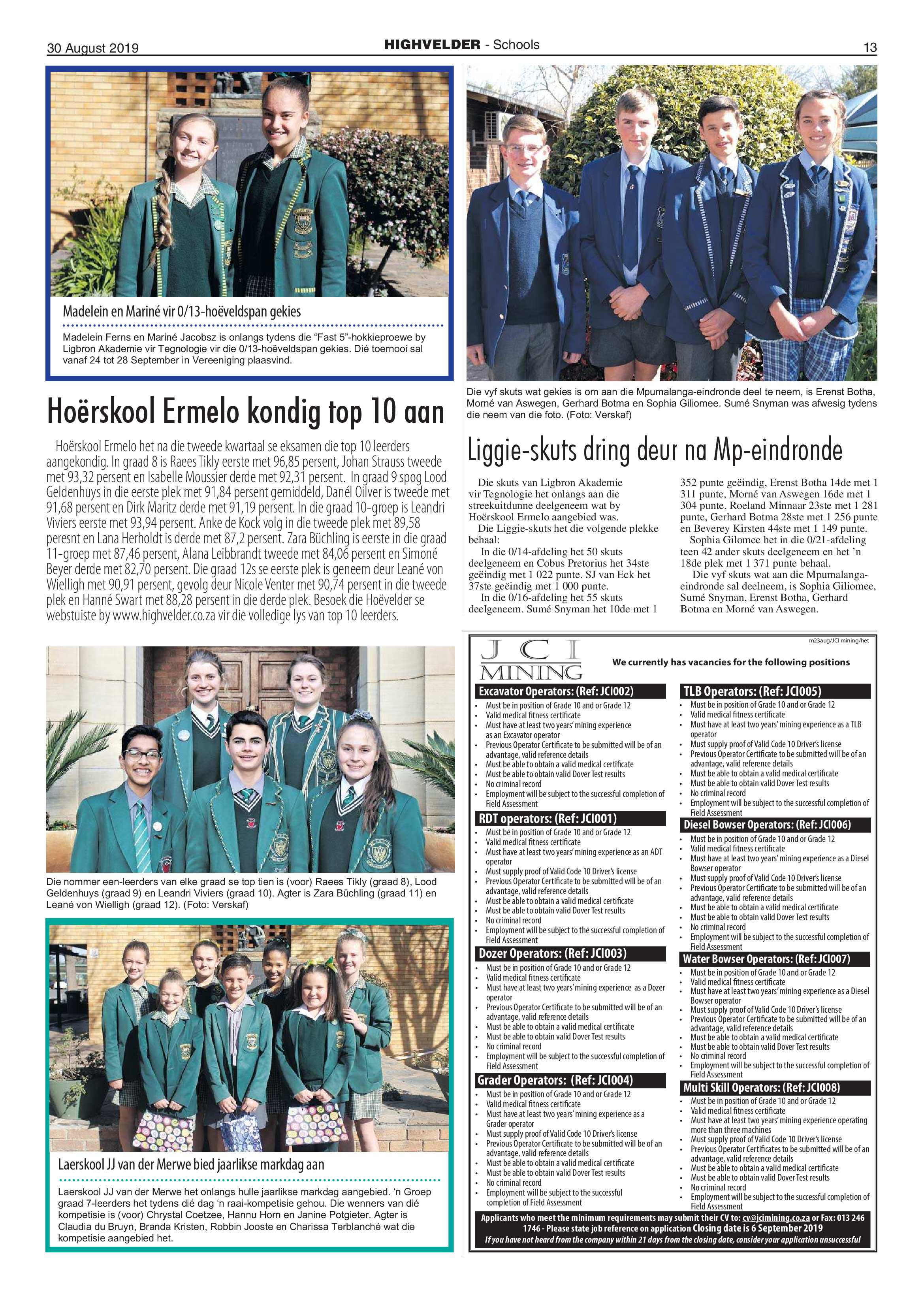Highvelder 30 August 2019 page 13