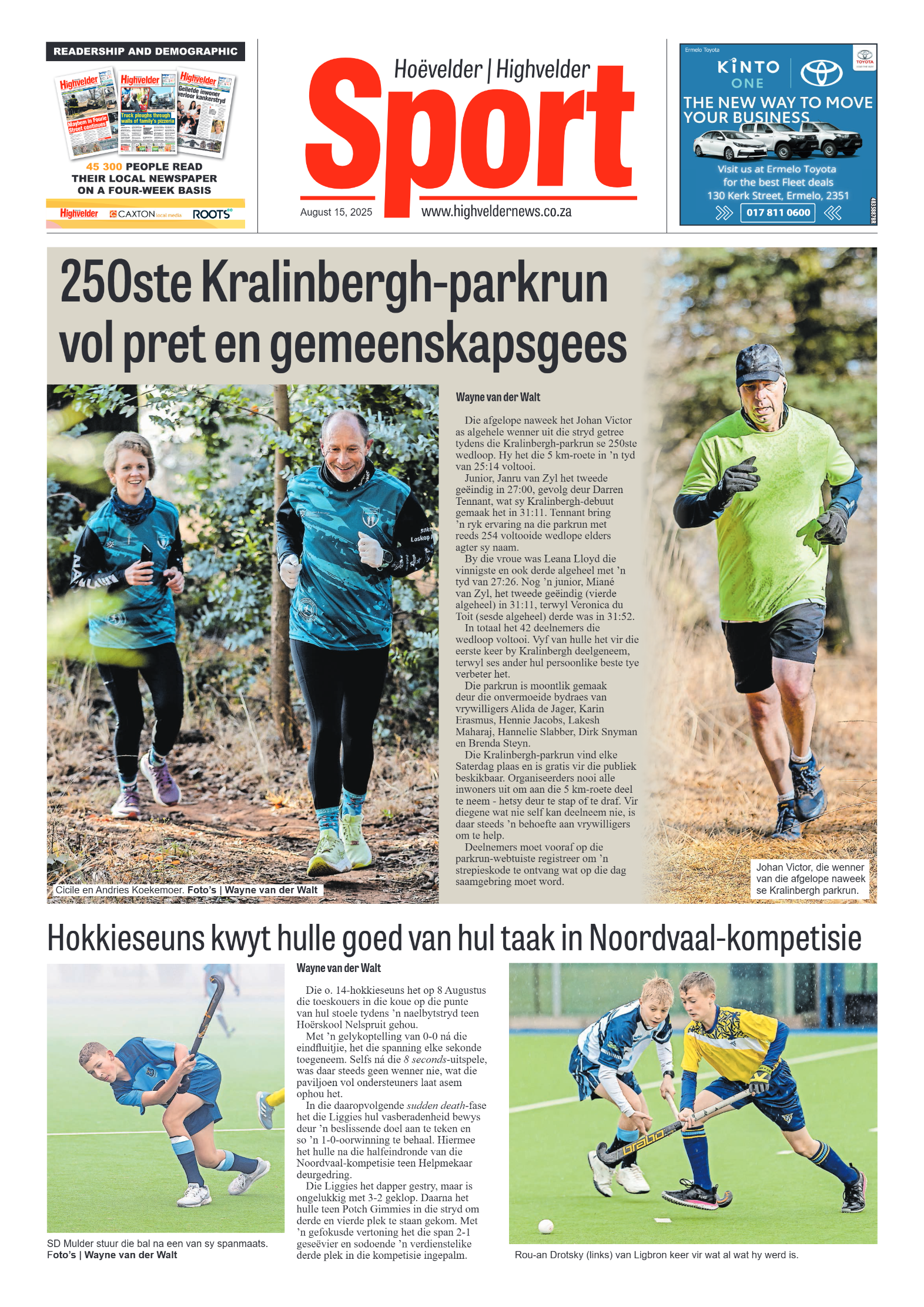 Highvelder Newspaper 15 August 2025 page 8