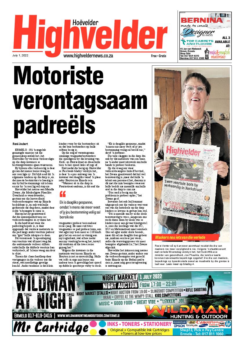 Highvelder Newspaper 1 July 2022 page 1