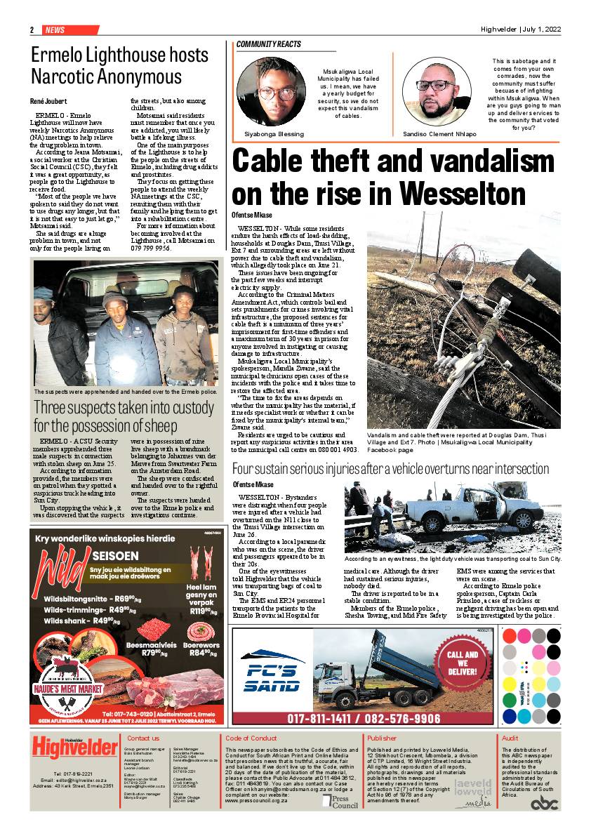 Highvelder Newspaper 1 July 2022 page 2