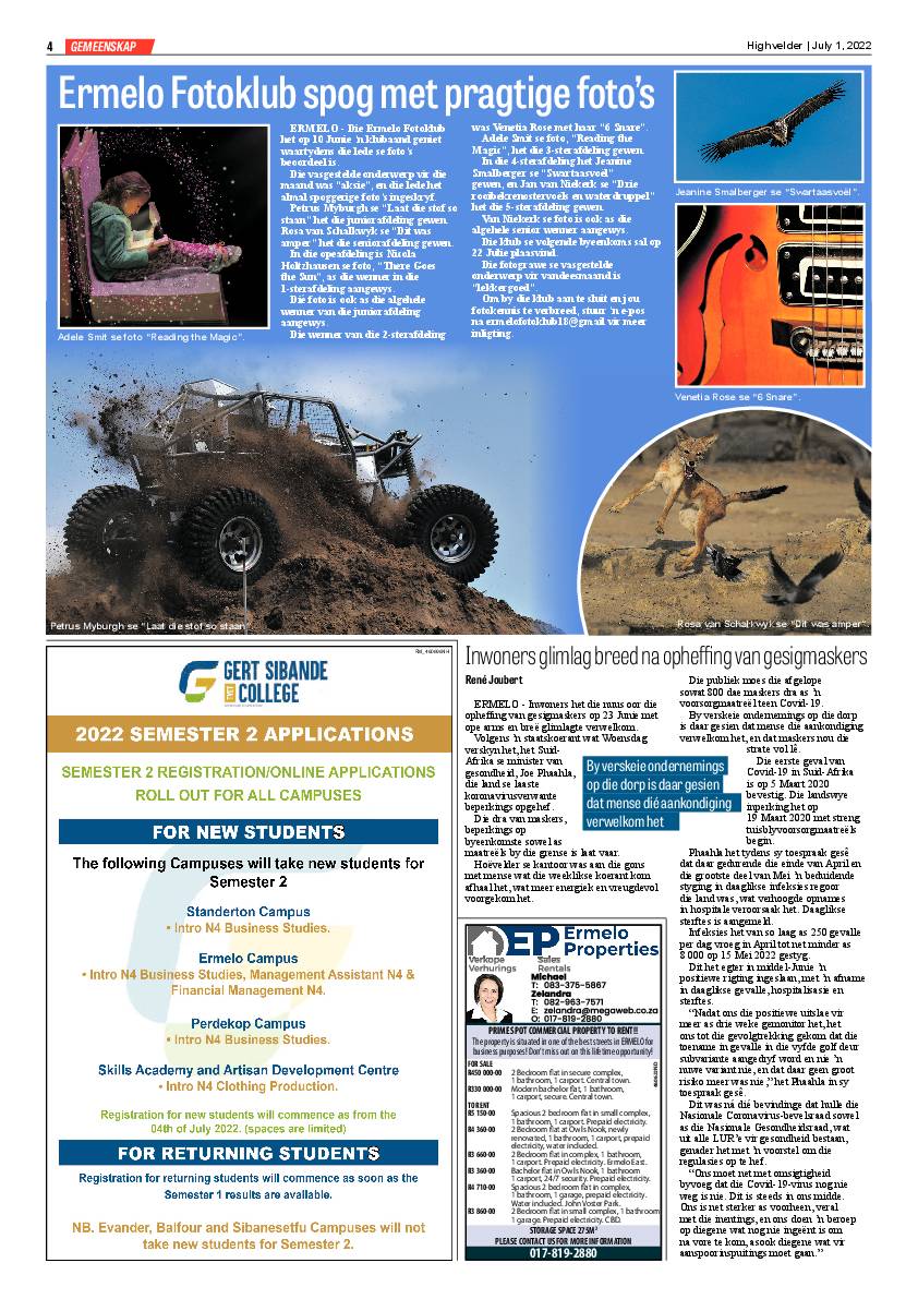 Highvelder Newspaper 1 July 2022 page 4