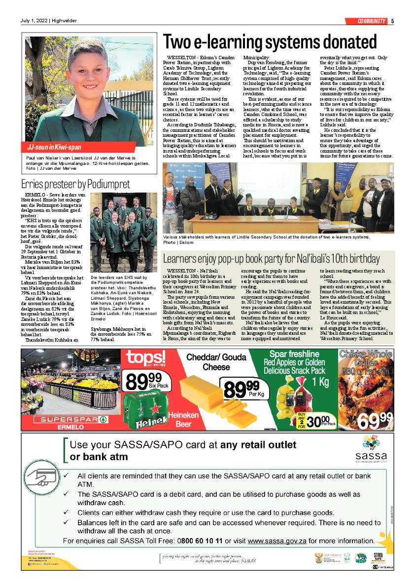 Highvelder Newspaper 1 July 2022 page 5