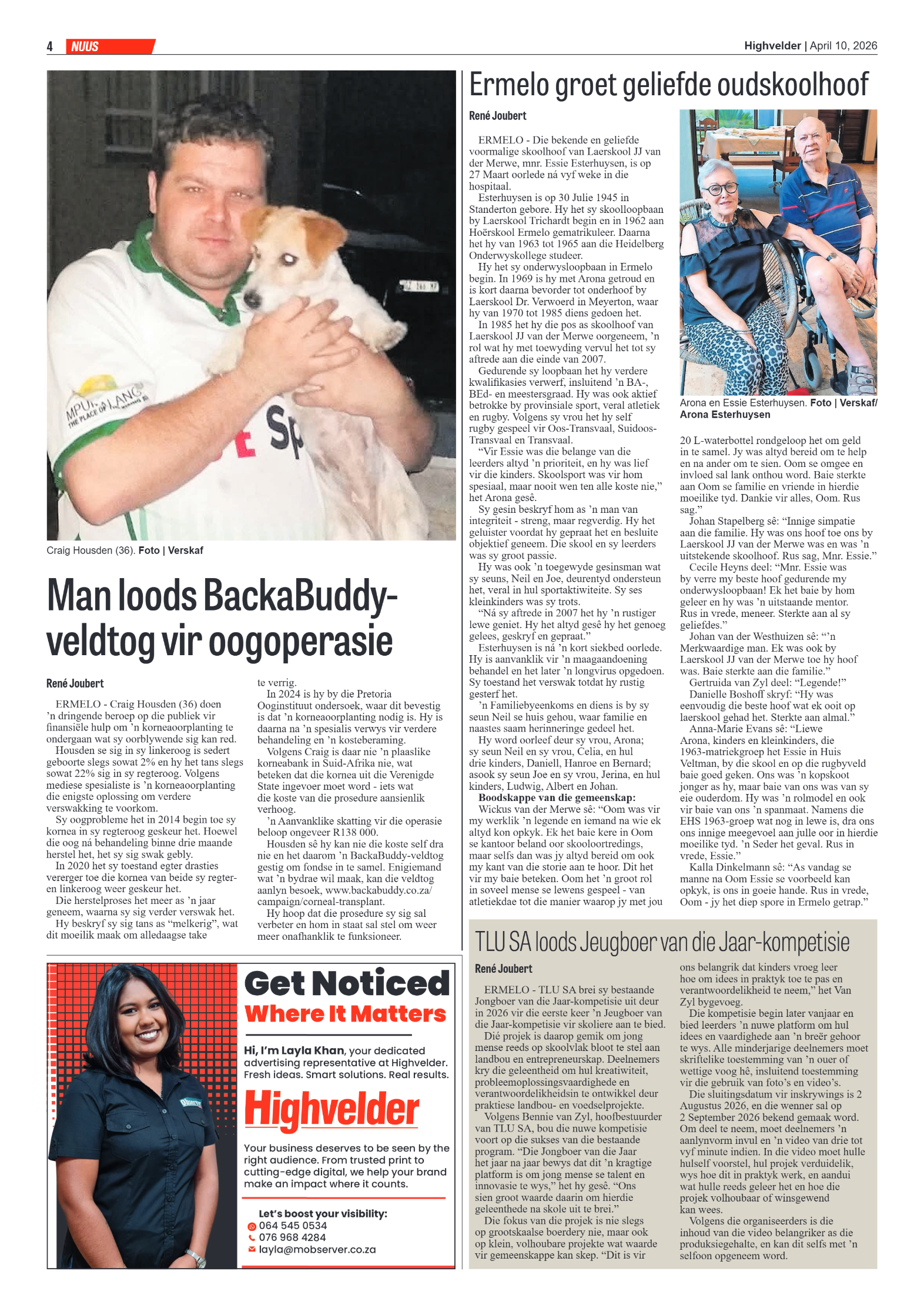 Highvelder Newspaper 10 April 2026 page 4