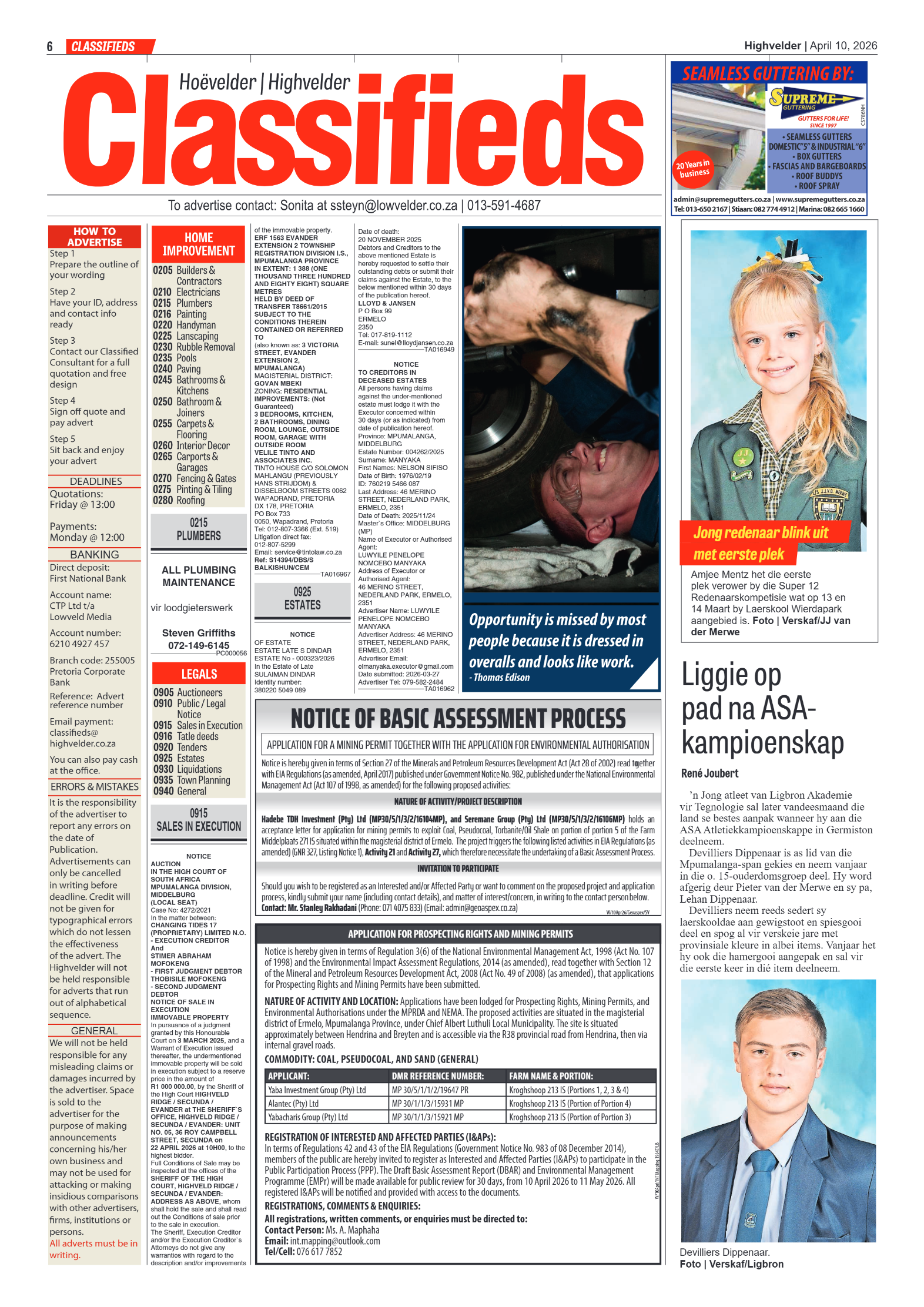 Highvelder Newspaper 10 April 2026 page 6