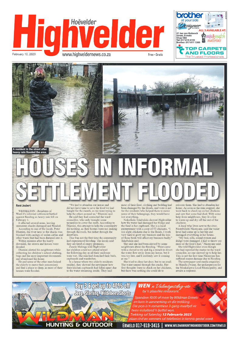 Highvelder Newspaper 10 February 2023 page 1