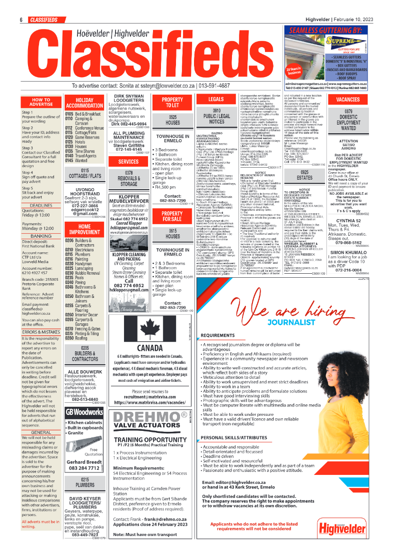 Highvelder Newspaper 10 February 2023 page 6