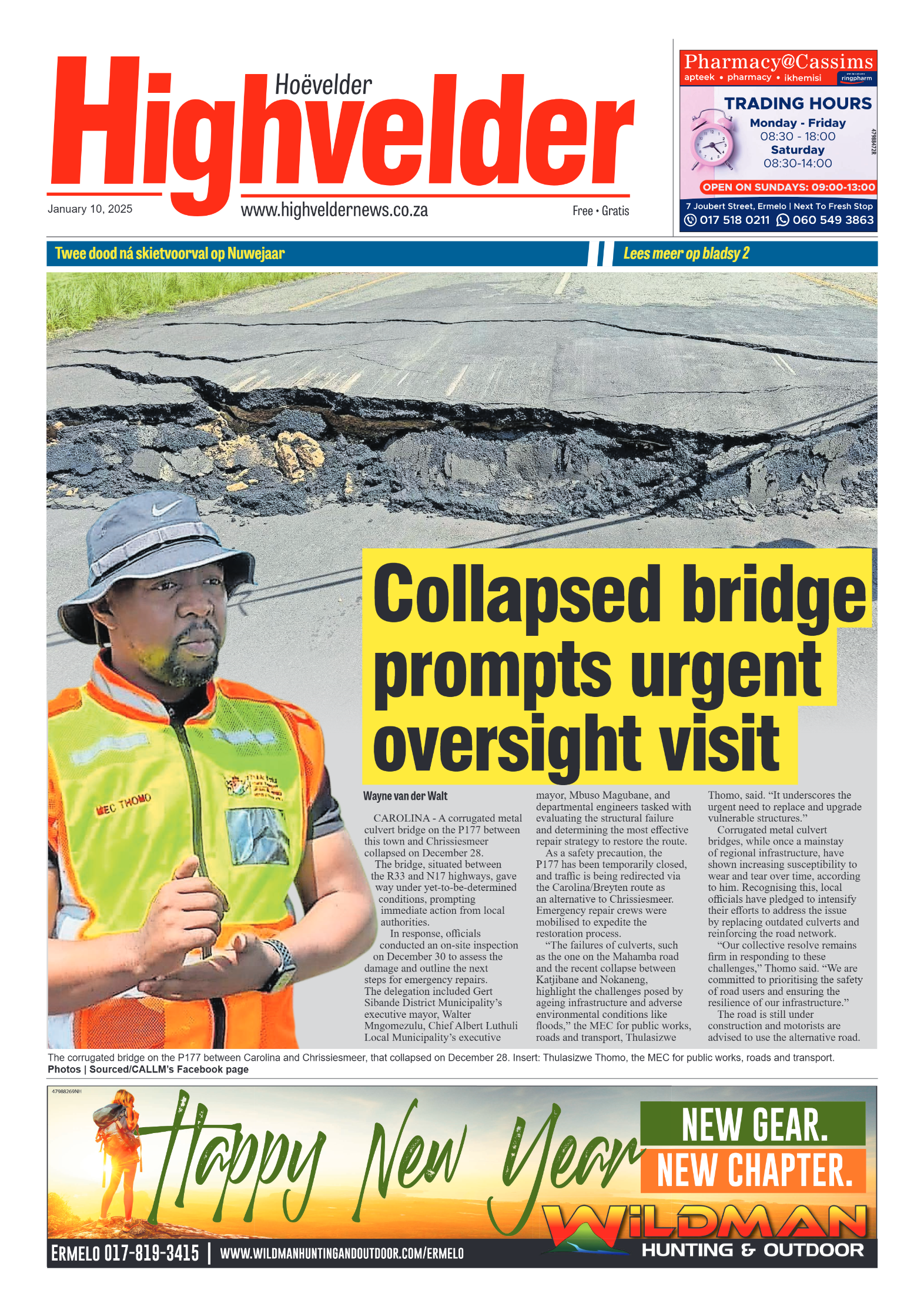 Highvelder Newspaper 10 January 2025 page 1