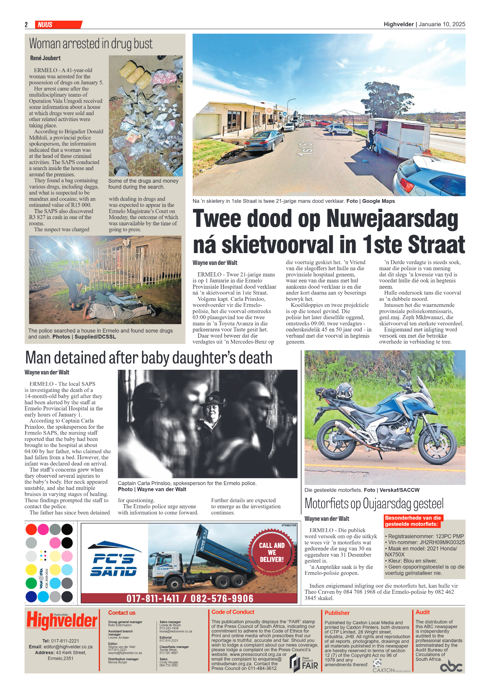 Highvelder Newspaper 10 January 2025 page 2