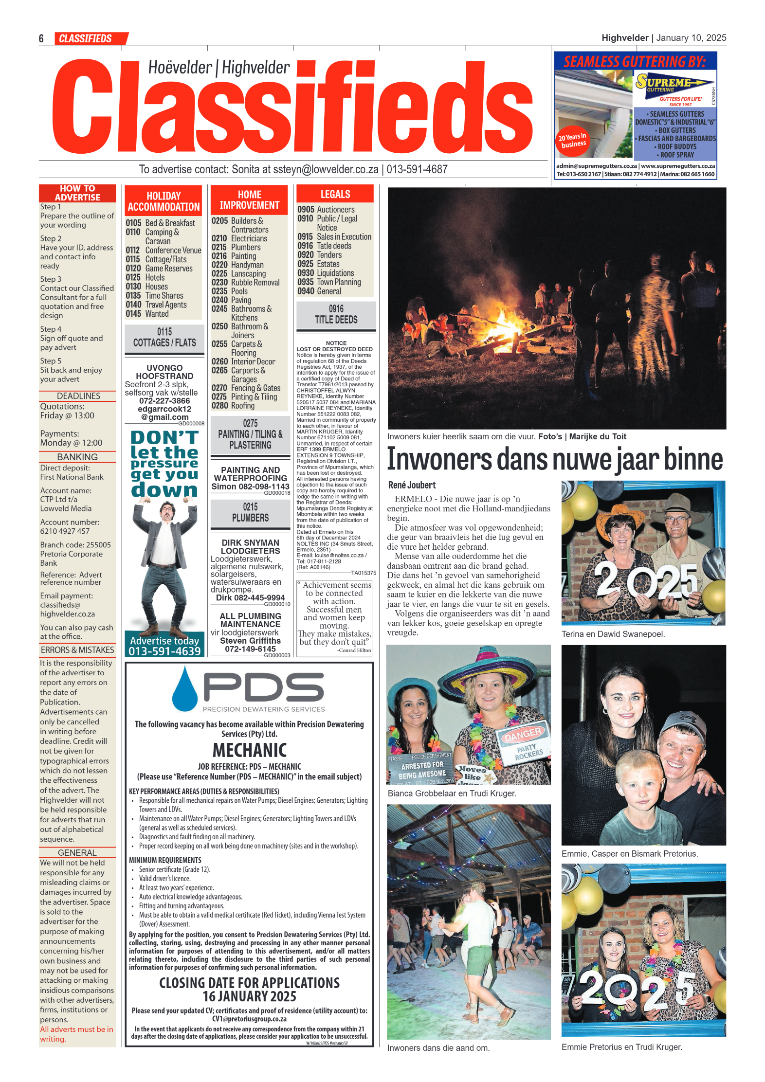 Highvelder Newspaper 10 January 2025 page 6