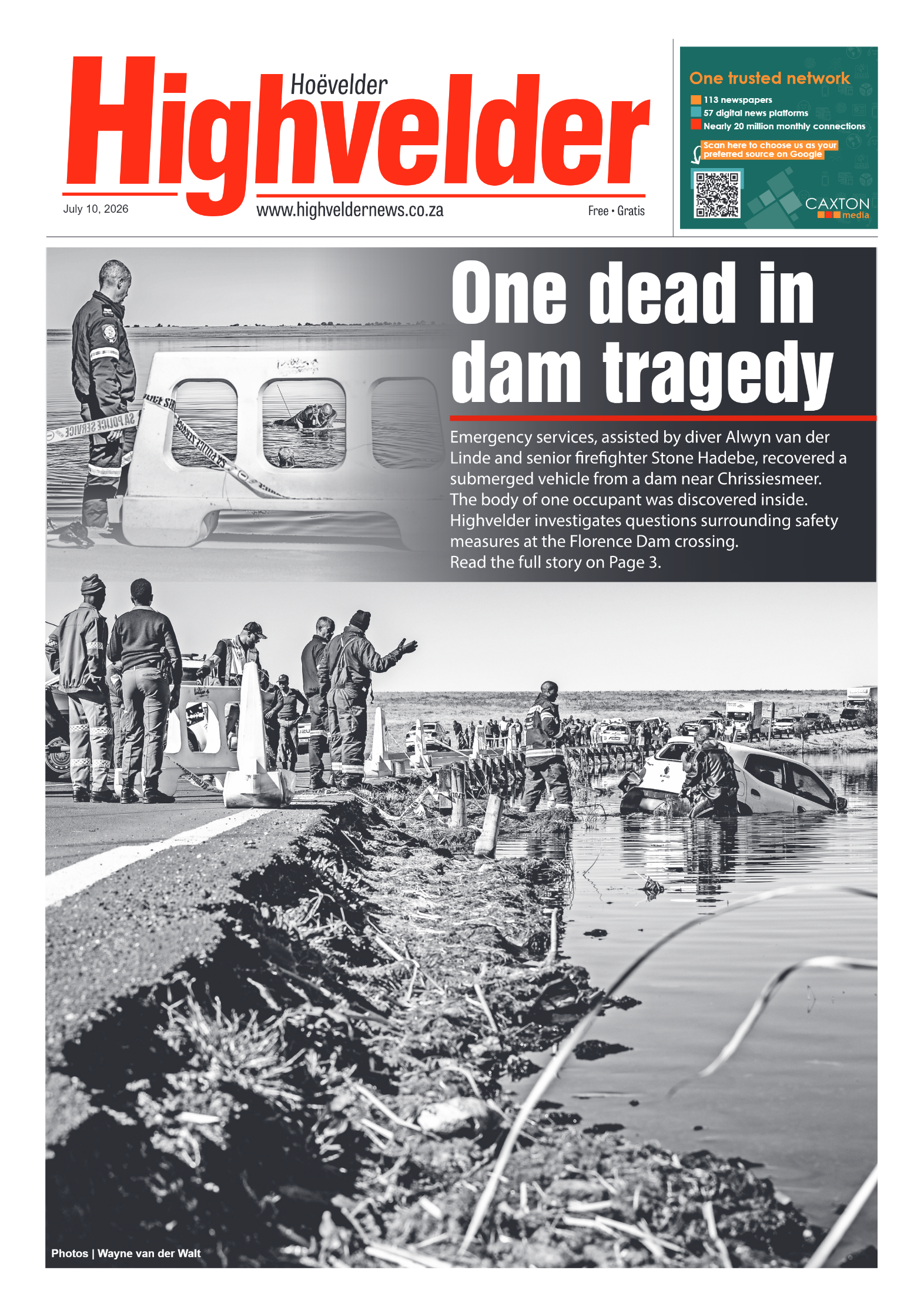 Highvelder Newspaper 10 July 2026 page 1