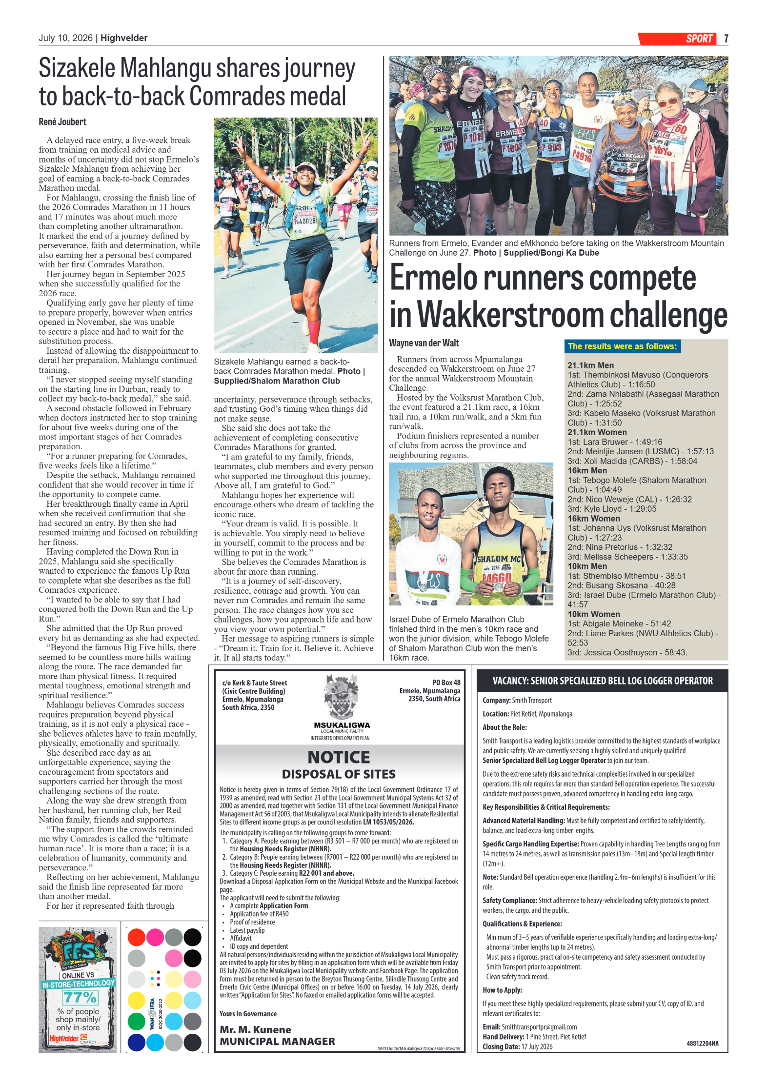 Highvelder Newspaper 10 July 2026 page 7