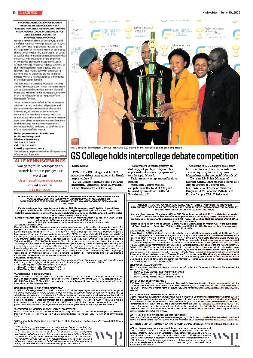 Highvelder Newspaper 10 June 2022 page 10