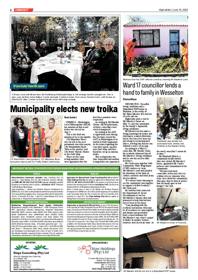 Highvelder Newspaper 10 June 2022 page 4