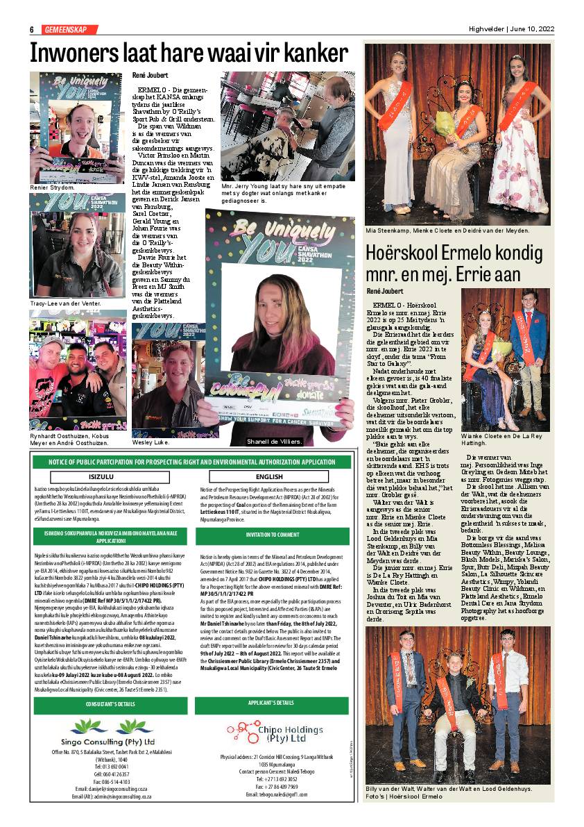 Highvelder Newspaper 10 June 2022 page 6