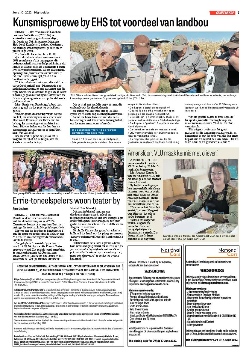 Highvelder Newspaper 10 June 2022 page 7