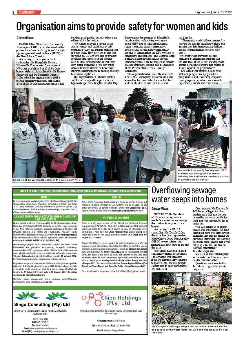 Highvelder Newspaper 10 June 2022 page 8
