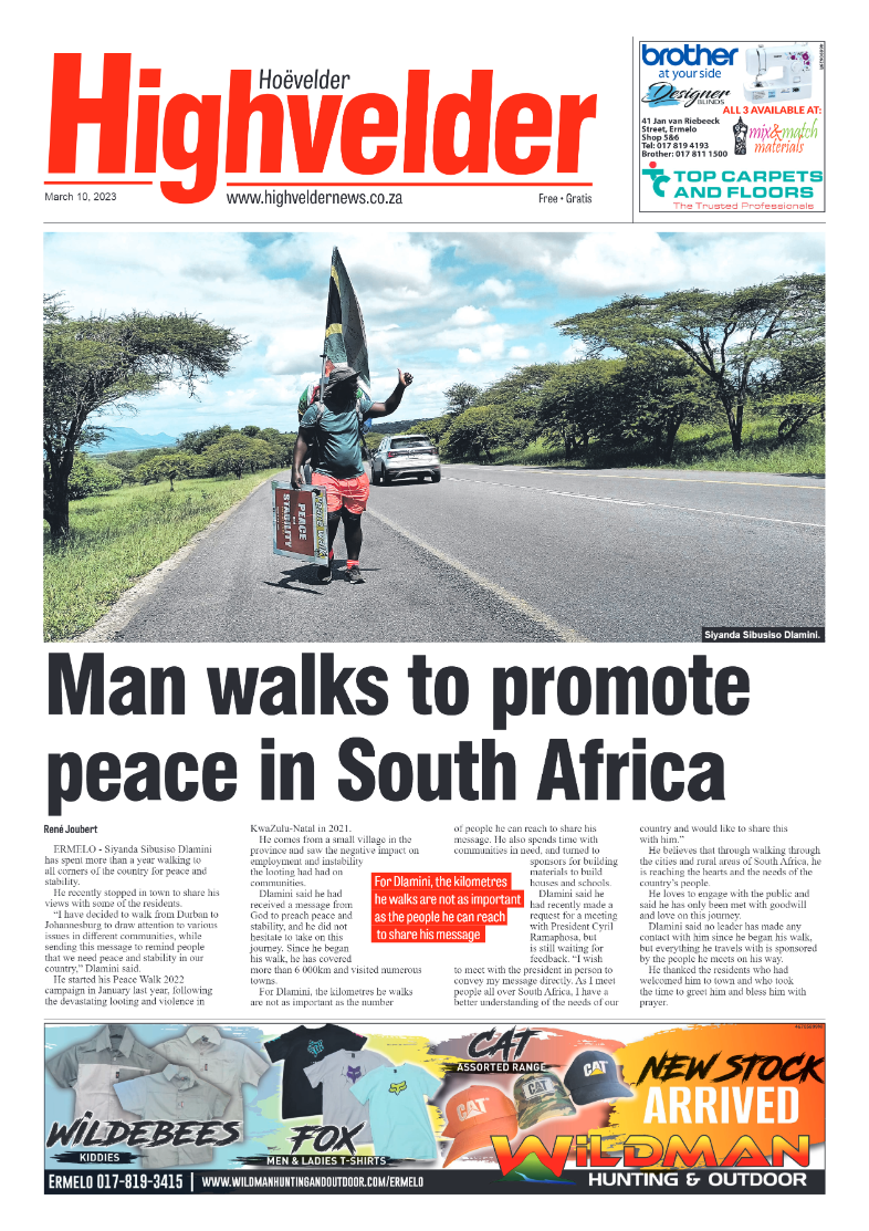 Highvelder Newspaper 10 March 2023 page 1