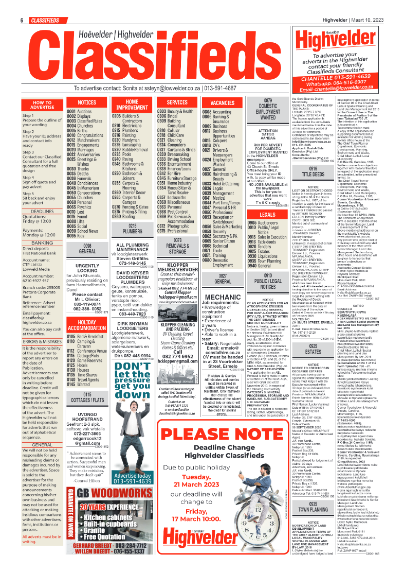 Highvelder Newspaper 10 March 2023 page 6