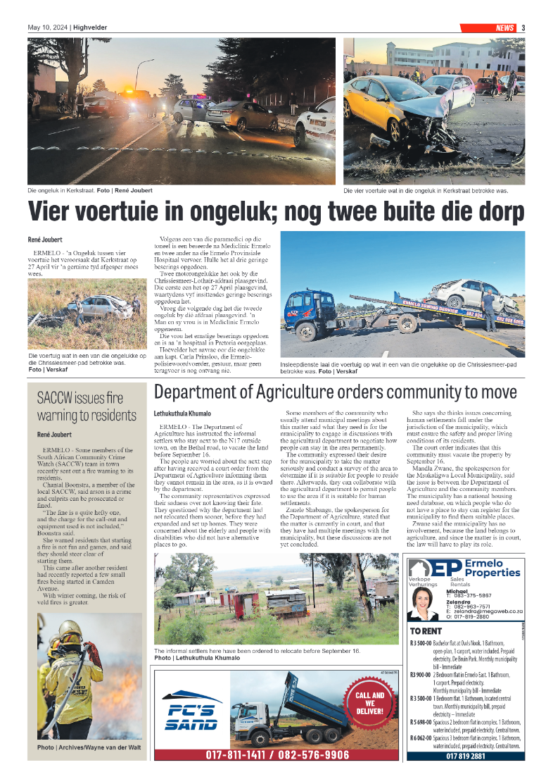 Highvelder Newspaper 10 May 2024 page 3