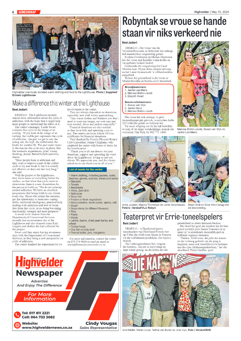 Highvelder Newspaper 10 May 2024 page 4
