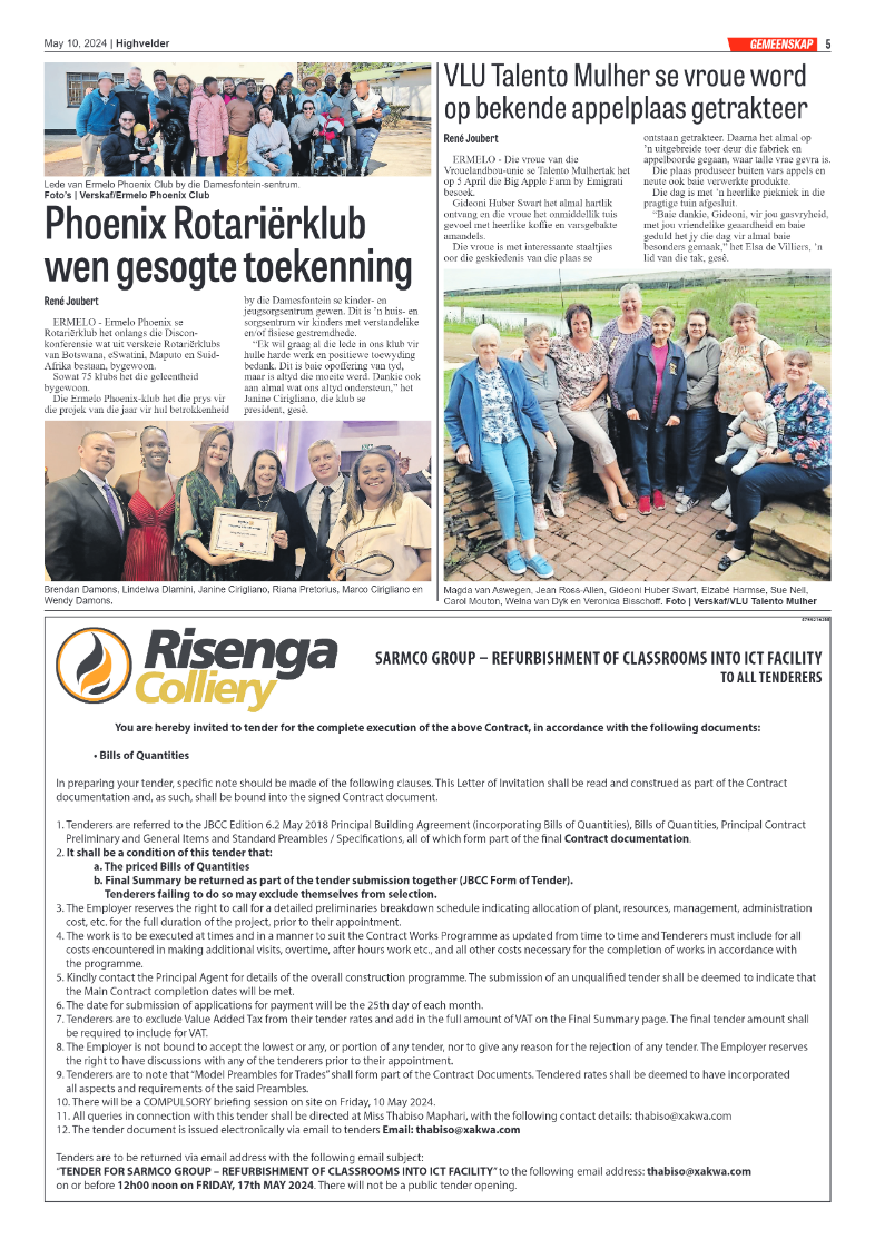 Highvelder Newspaper 10 May 2024 page 5