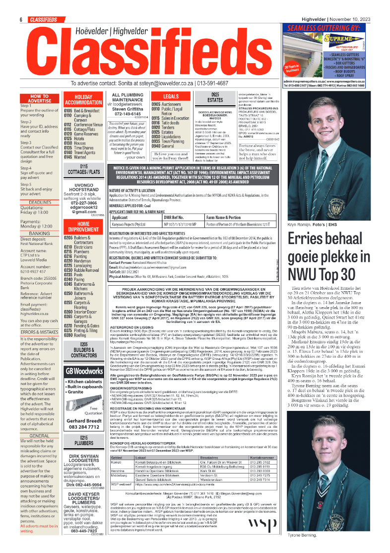 Highvelder Newspaper 10 November 2023 page 6