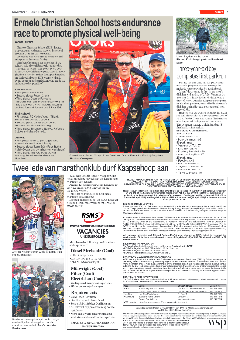 Highvelder Newspaper 10 November 2023 page 7