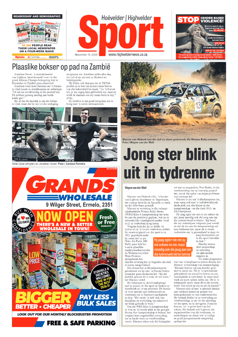 Highvelder Newspaper 10 November 2023 page 8