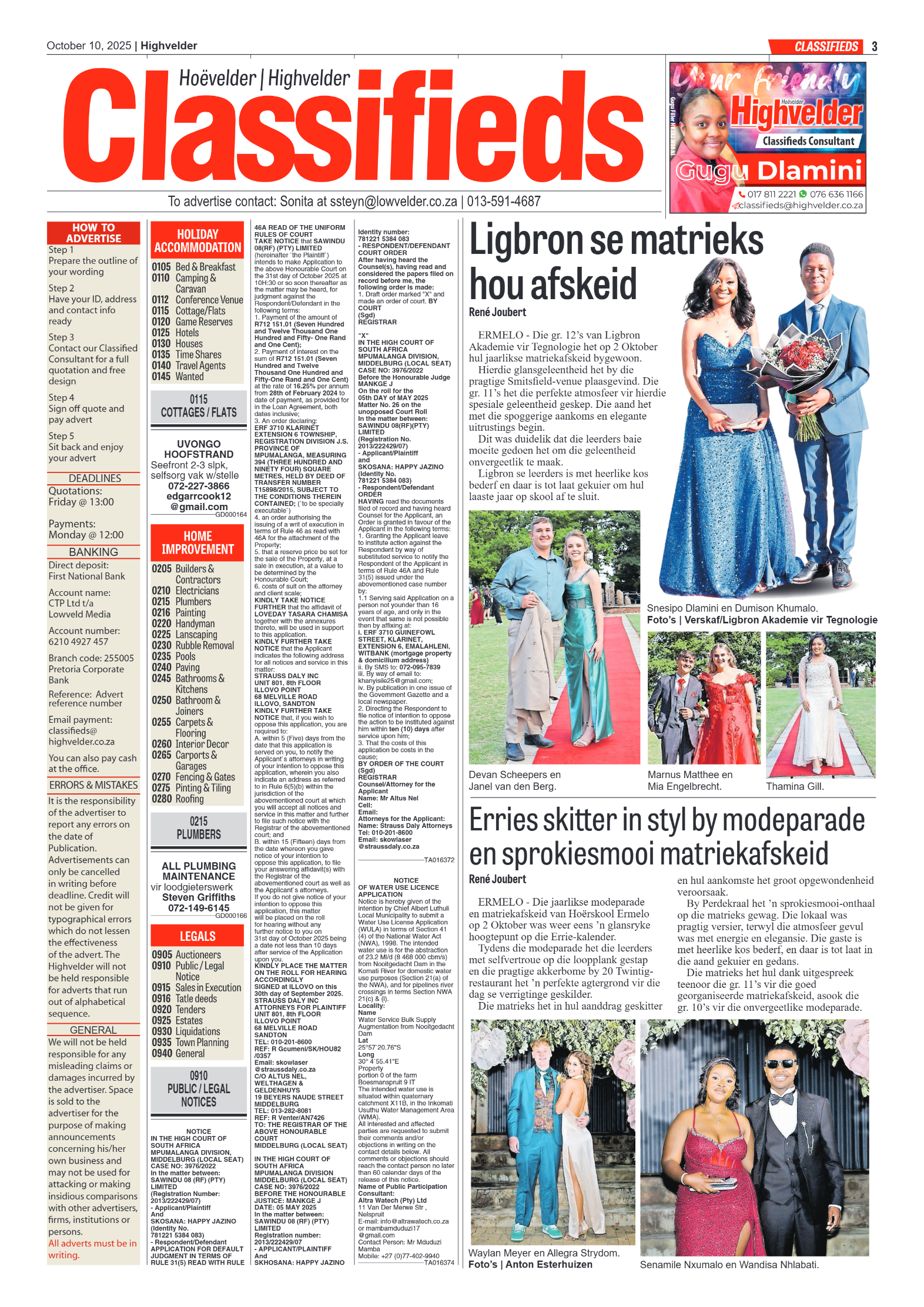 Highvelder Newspaper 10 October 2025 page 3