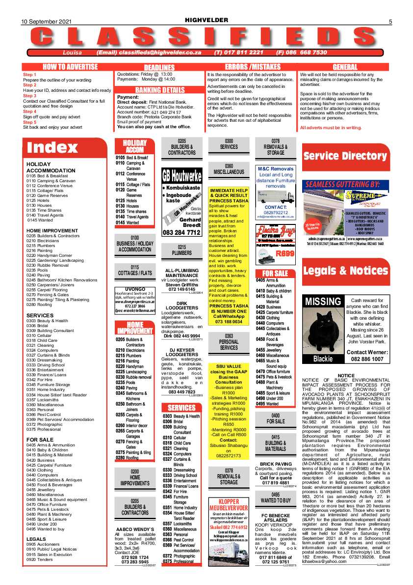 Highvelder Newspaper 10 September 2021 page 5