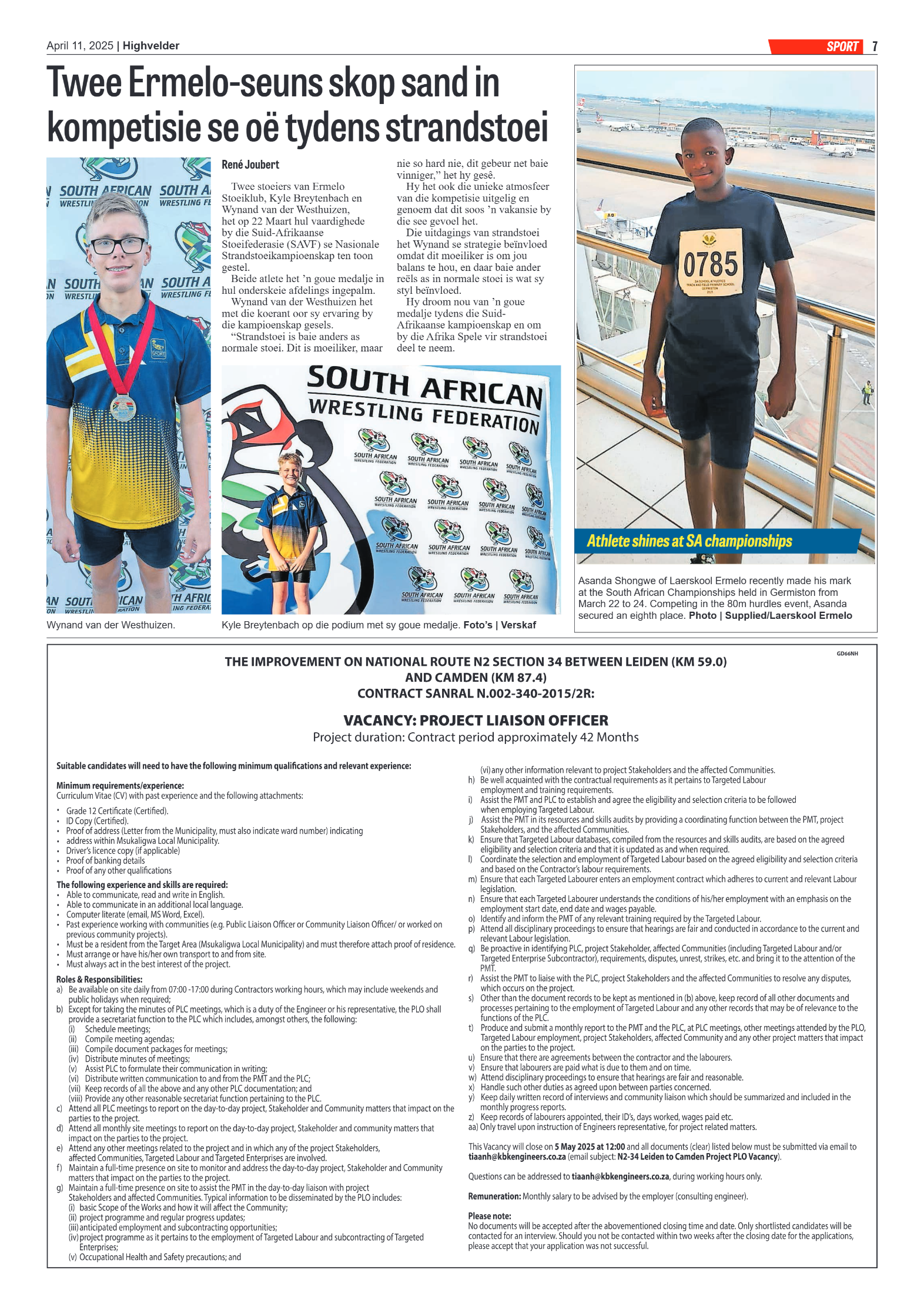 Highvelder Newspaper 11 April 2025 page 7