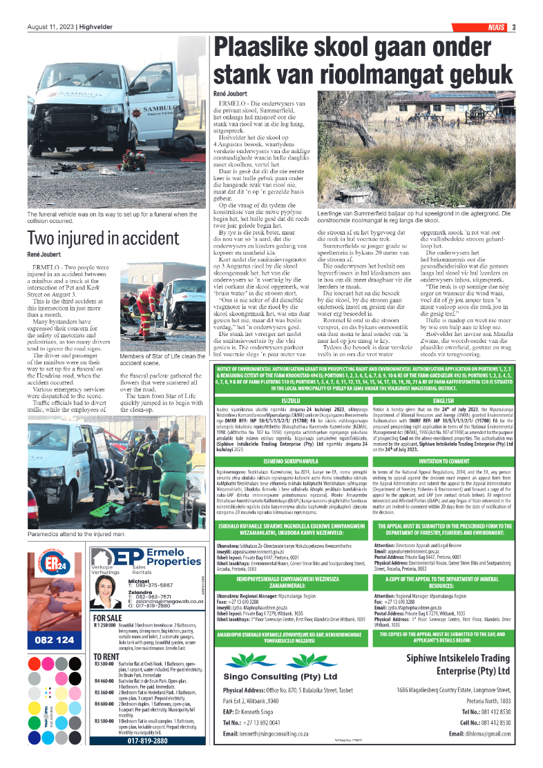 Highvelder Newspaper 11 August 2023 page 3