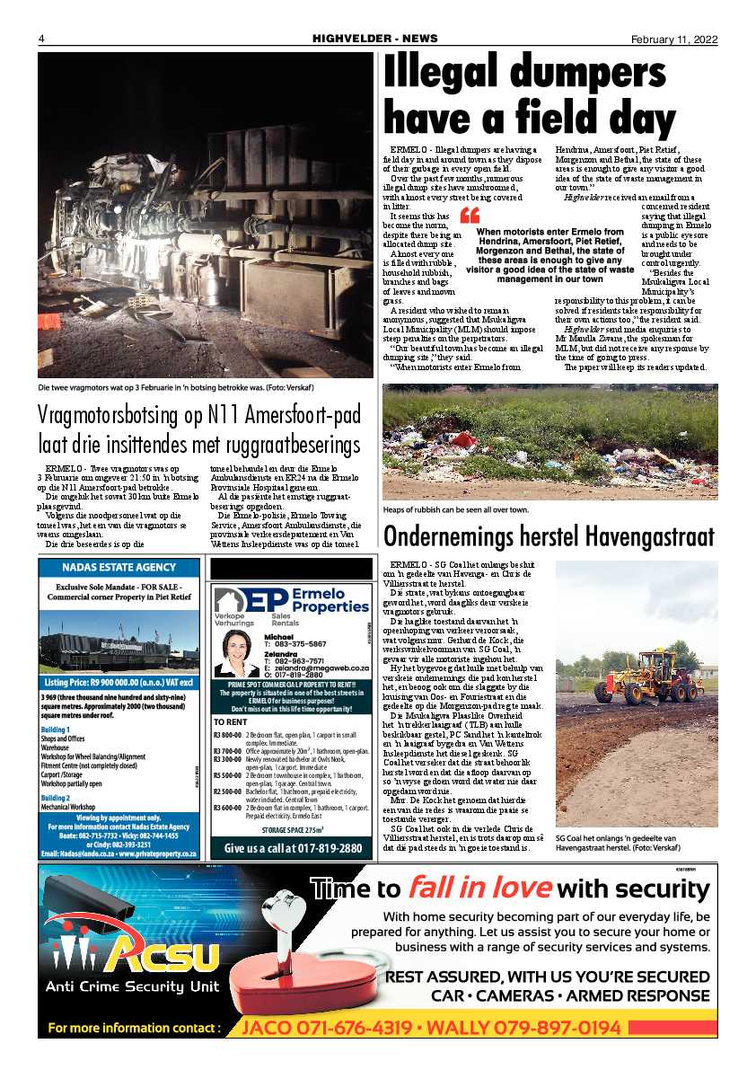 Highvelder Newspaper 11 February 2022 page 4