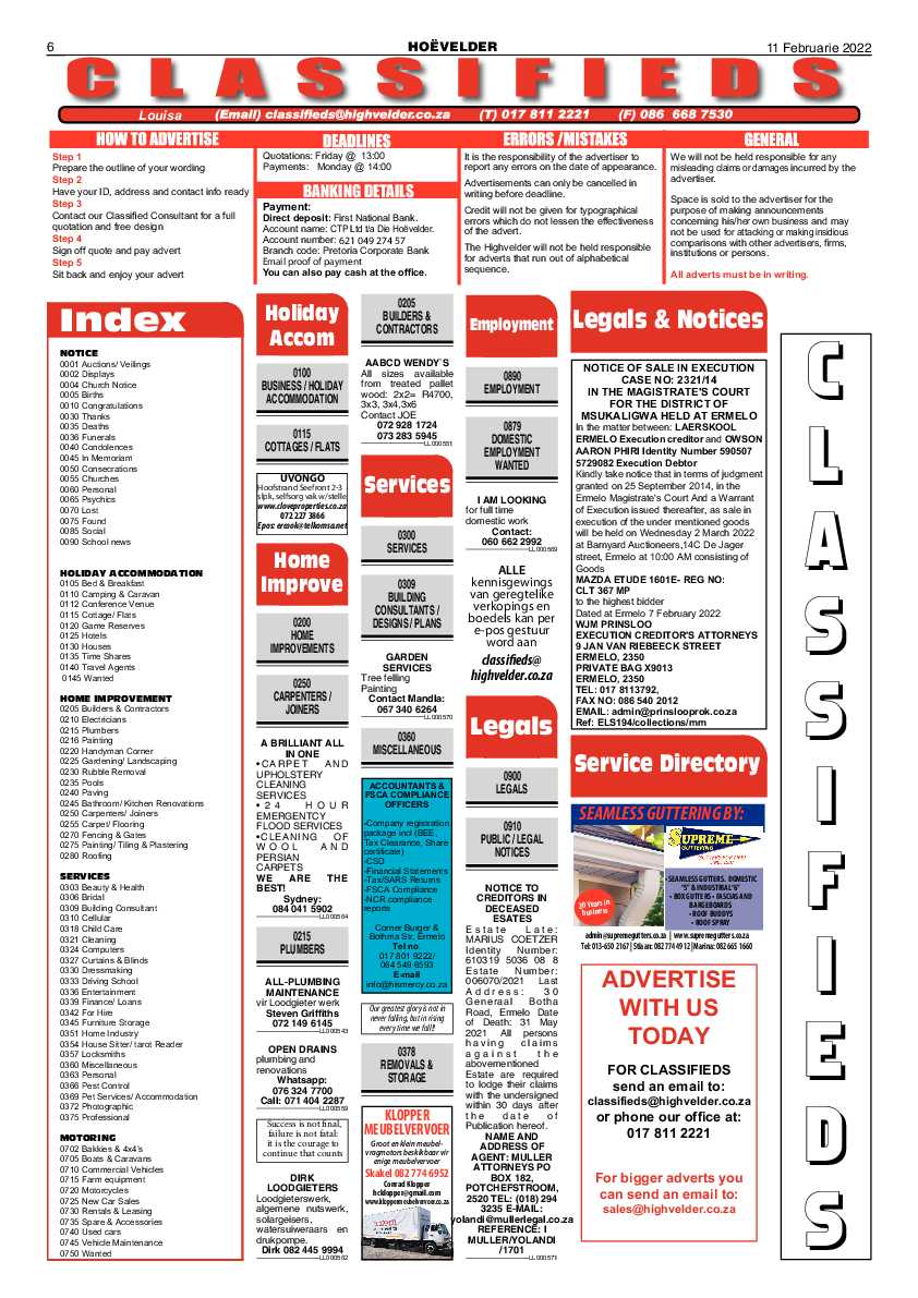 Highvelder Newspaper 11 February 2022 page 6