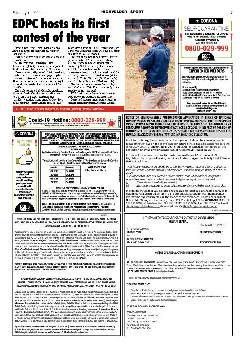 Highvelder Newspaper 11 February 2022 page 7