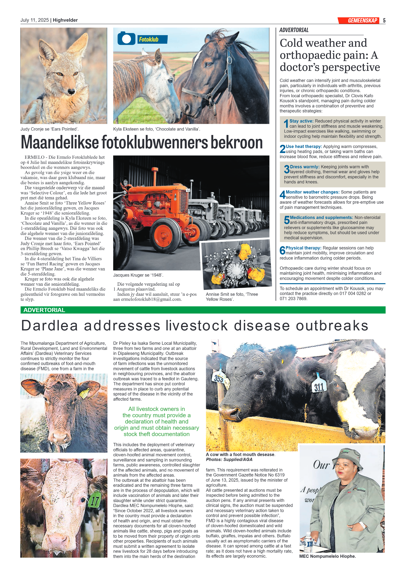 Highvelder Newspaper 11 July 2025 page 5