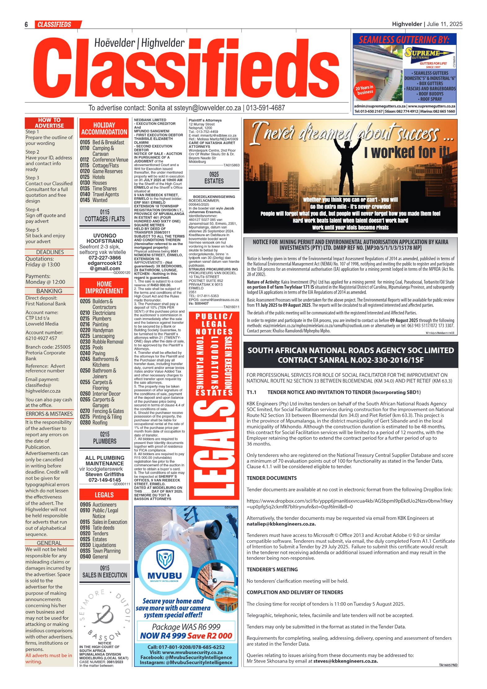 Highvelder Newspaper 11 July 2025 page 6