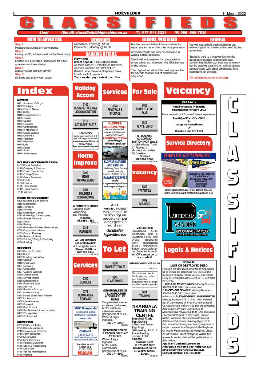 Highvelder Newspaper 11 March 2022 page 6