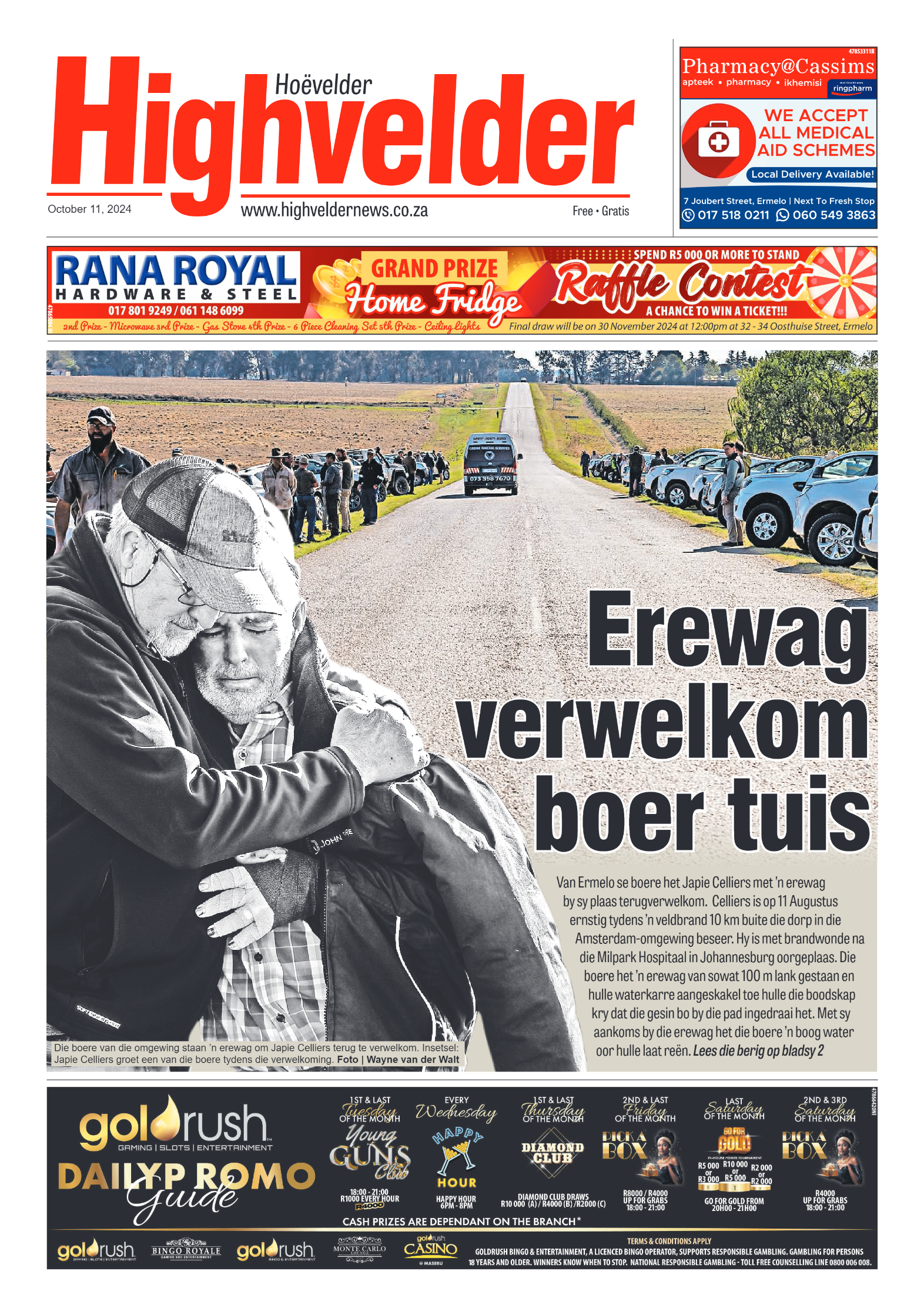 Highvelder Newspaper 11 October 2024 page 1