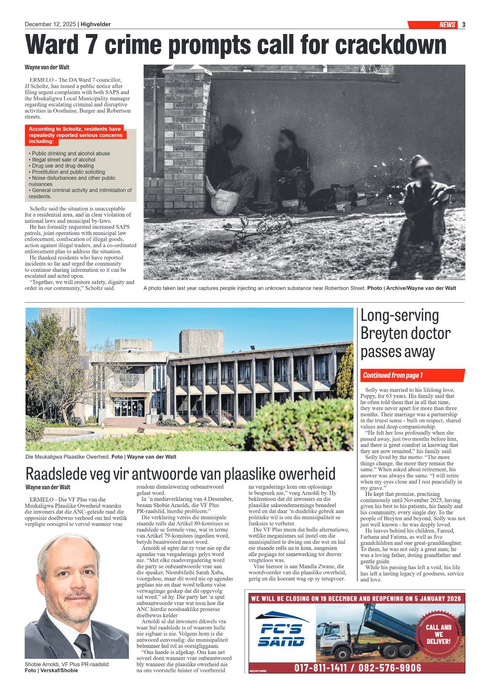 Highvelder Newspaper 12 December 2025 page 3